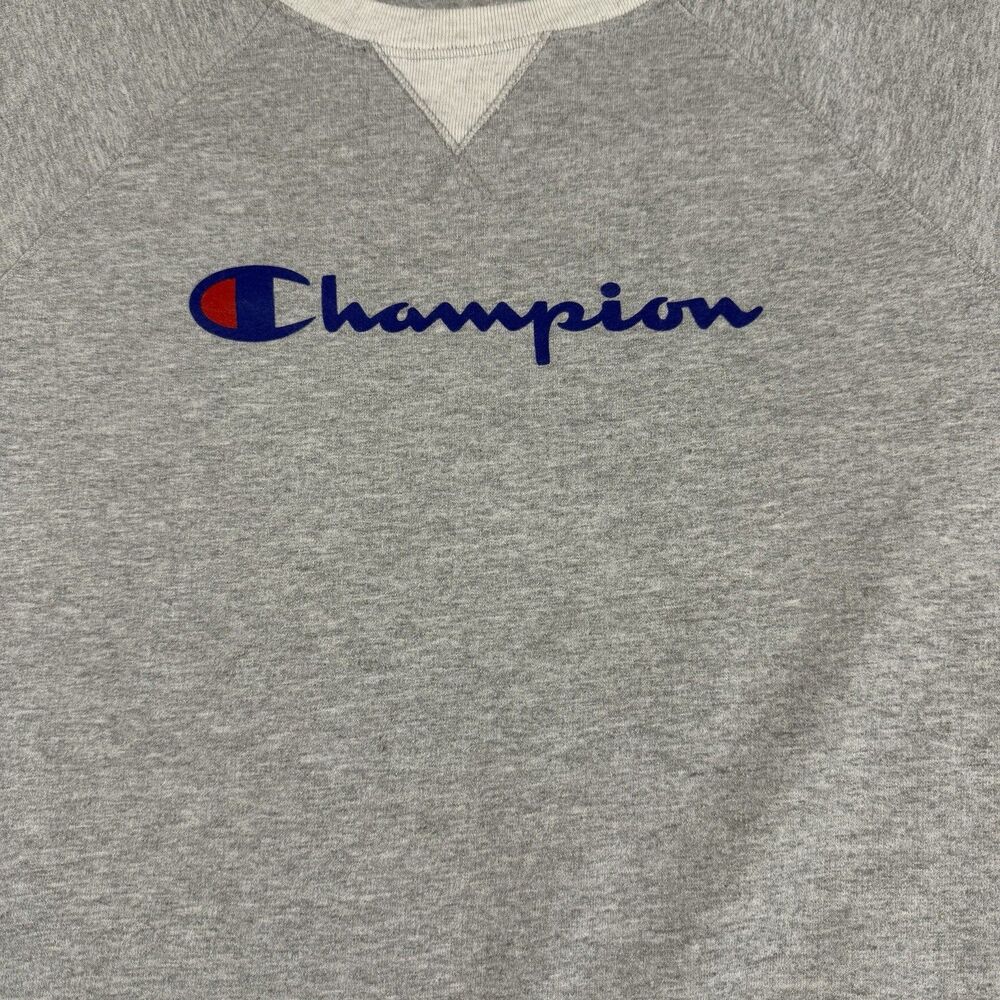 Champion Authentic Athleticwear Script Logo Crewneck Sweatshirt Gray M - Picture 2 of 7